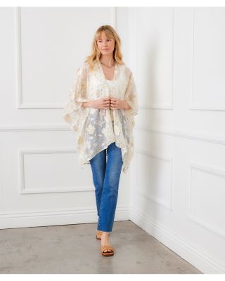 Floral Embroidered Open Front Jacket