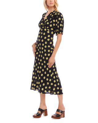 Puffed Sleeve Bias Cut Dress