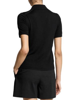 Merino Wool Short Sleeve Polo Sweater