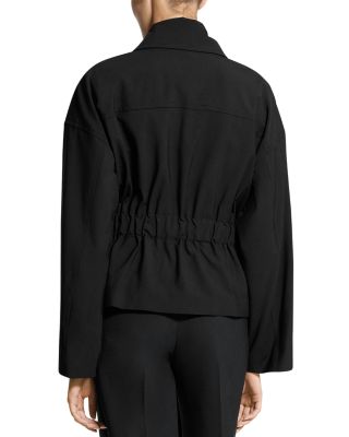 Wool Blend Cinched Flight Jacket