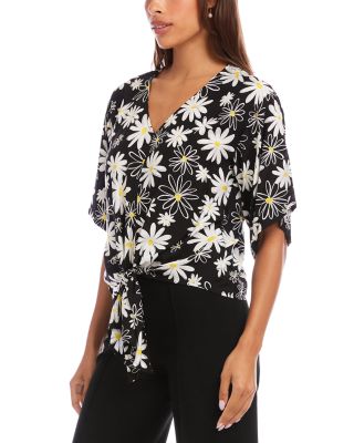 Flutter Sleeve Tie Front Top