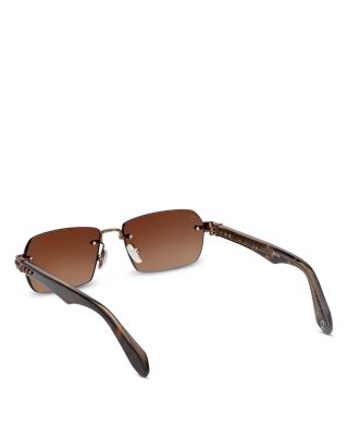 Rectangular Metal Sunglasses, 56mm