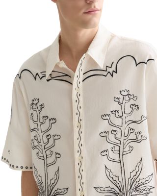 Embroidered Seersucker Shirt
