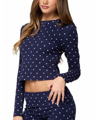 Daliya Polka Dot Long Sleeve Top