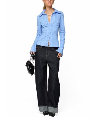 Pinstripe Tailored Button Up Shirt