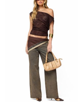  Kessa Sheer Lace Off Shoulder Top