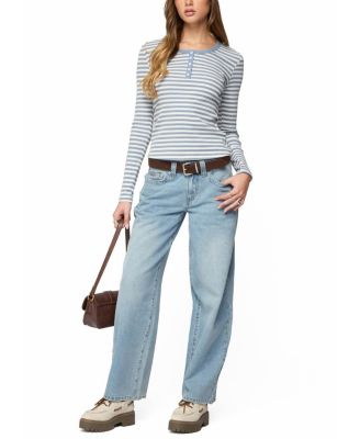 Roma Striped Henley Top