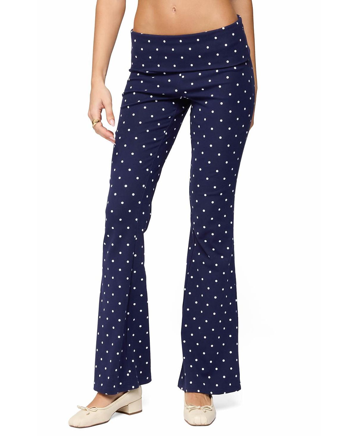 Edikted Daliya Polka Dot Fold Over Pants