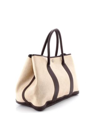 36 Garden Party Tote Toile and Leather