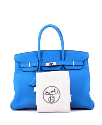 Birkin 35 Handbag Verso Togo with Palladium Hardware