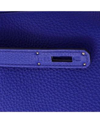 Kelly 32 Handbag Blue Togo with Palladium Hardware