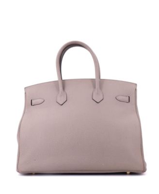 Birkin 35 Handbag Grey Togo with Gold Hardware
