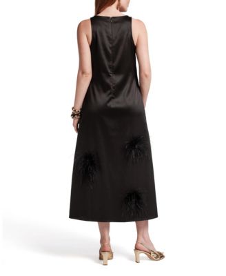 Francesca Maxi Dress Feather Pouf