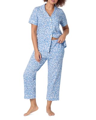 Something Blue Short Sleeve Classic Stretch Jersey Cropped Pajama Set