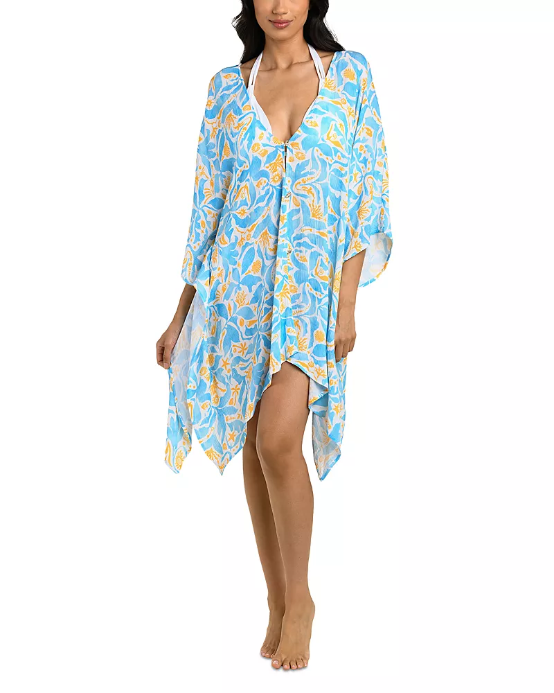 La Blanca Handkerchief Hem Caftan