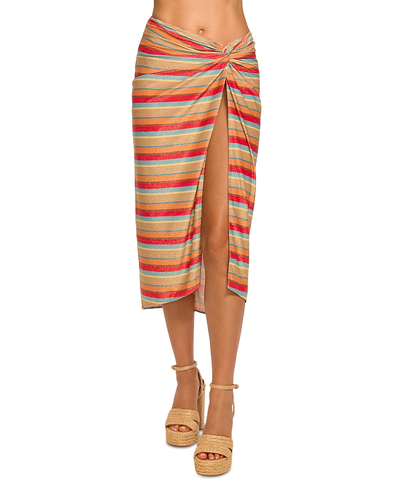 Ramy Brook Xana Striped Skirt Swim Cover-Up