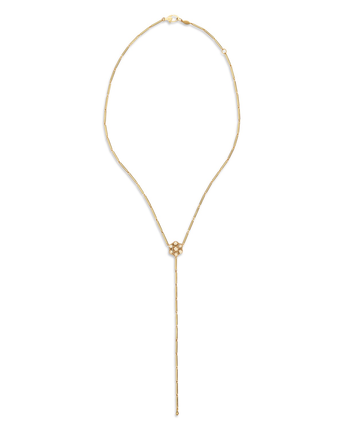 Ileana Makri 18K Yellow Gold Fine Florescence Champagne Diamond Lariat Necklace, 14.96-16.53