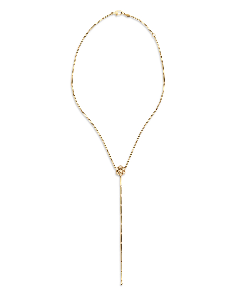 Ileana Makri 18K Yellow Gold Fine Florescence Champagne Diamond Lariat Necklace, 14.96-16.53