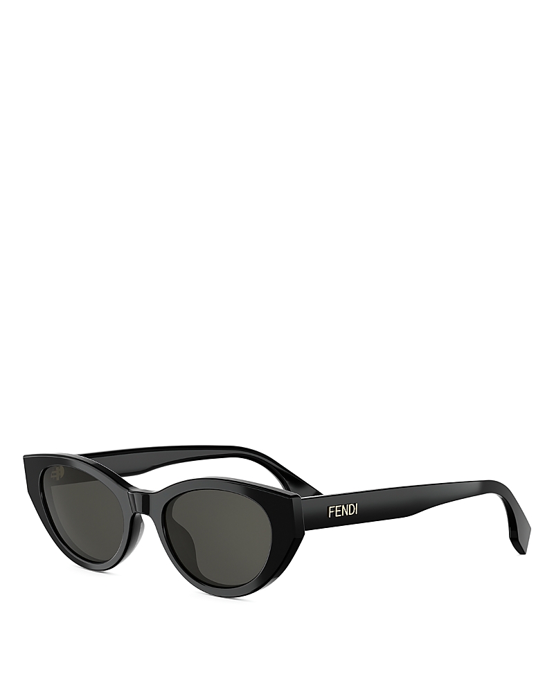 Fendi Lettering Oval Sunglasses, 51mm