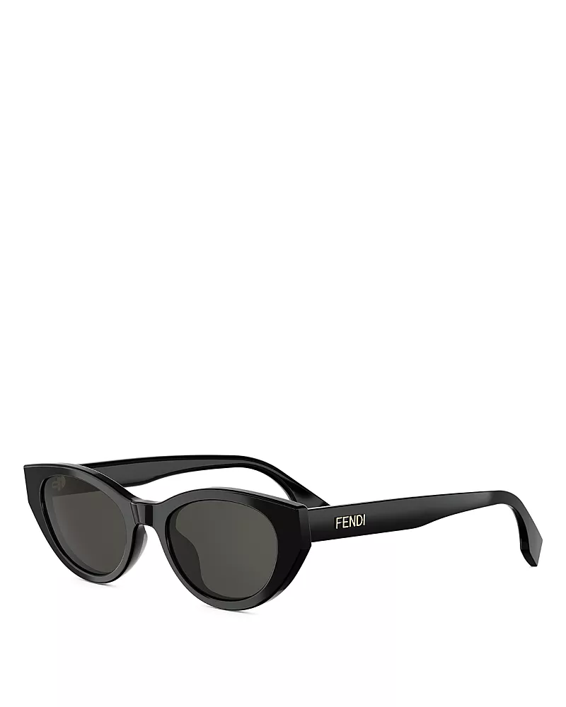 Fendi Lettering Oval Sunglasses, 51mm
