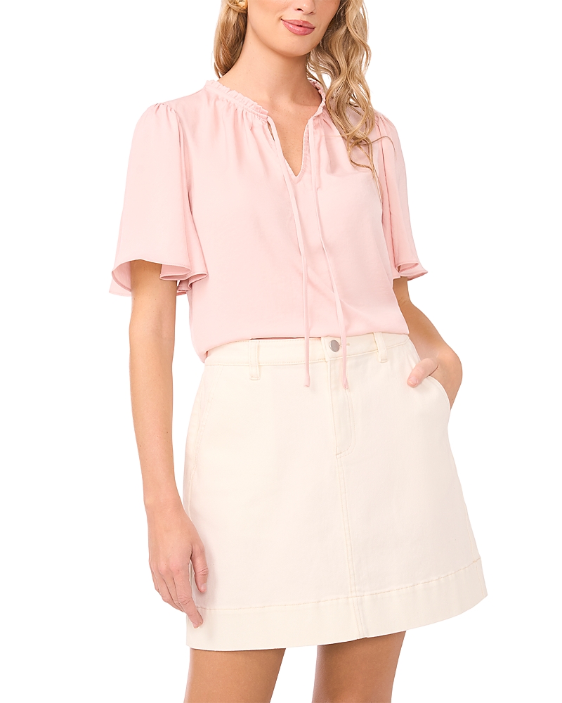 Vince Camuto Tie Neck Flutter Sleeve Top