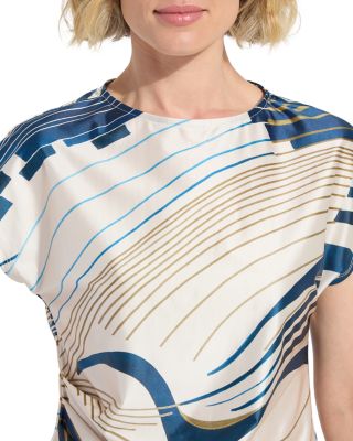 Faride Side Pleated Printed Top