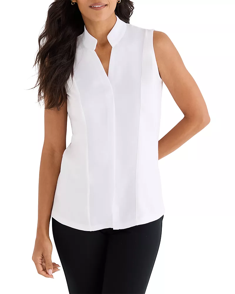 Nic+Zoe Mixed Media Collar Tank