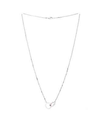  Love Interlocking Necklace 18K White Gold and Diamonds 17.25"