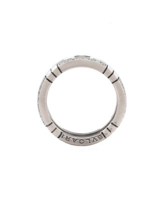  8mm Parentesi Band Ring 18K White Gold and Diamonds