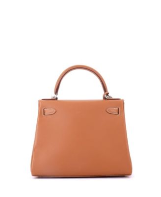 Kelly 28 Handbag Brown Madame with Palladium Hardware