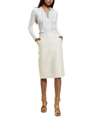 The London Leather Midi Skirt