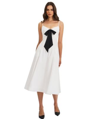  Corinne Poplin Flared Maxi Dress with Removable Bow
