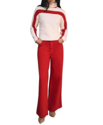  Women's Contrast Stripe Sweater