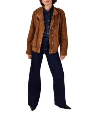 Women's Suede Bomber Jacket