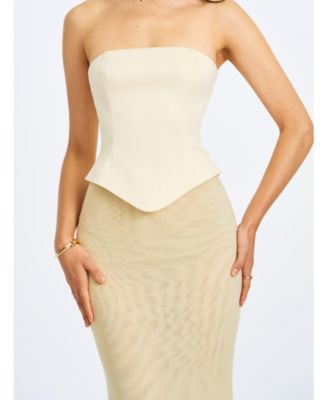  Adelina Peplum Mermaid Gown with Lace-up Back