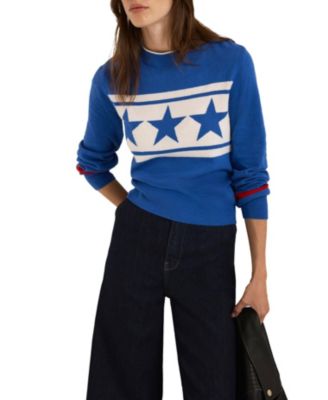  Women's Cotton Blend Star Knit Sweater