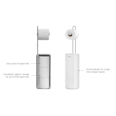 Easy Store™ Toilet Paper Roll Holder with Concealed Storage - White