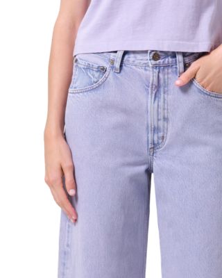 Low Curve High Rise Wide Leg Ankle Jeans in Aura
