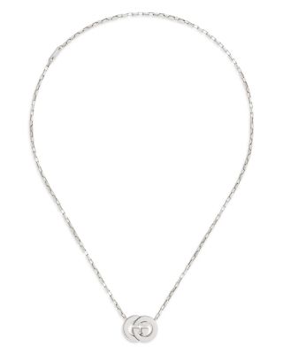 Sterling Silver Interlocking G Logo Pendant Necklace, 17.7"