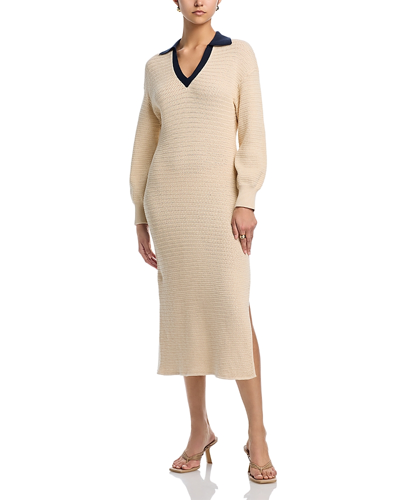 French Connection Mozart Contrast Texture Knit Maxi Dress