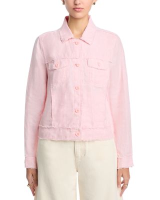 Two Palms Raw-Edge Linen Jacket