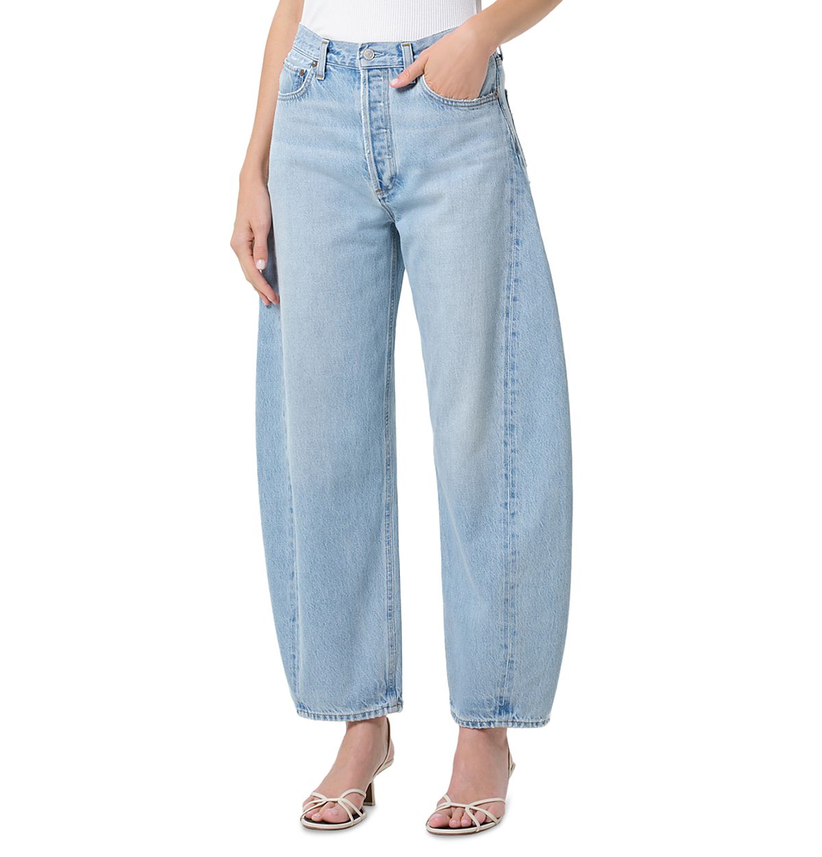 Agolde Luna Pieced High Rise Barrel Jeans