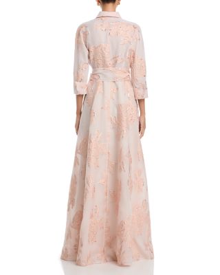 Metallic Jacquard Shirt Dress Gown