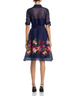 Floral Border Shirtdress