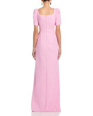 Digital Floral Crepe Column Gown