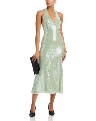 Sequin Halter Midi Dress - Exclusive