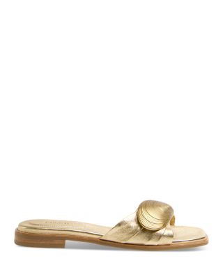 Women's Gigi Metallic Gold Slides
