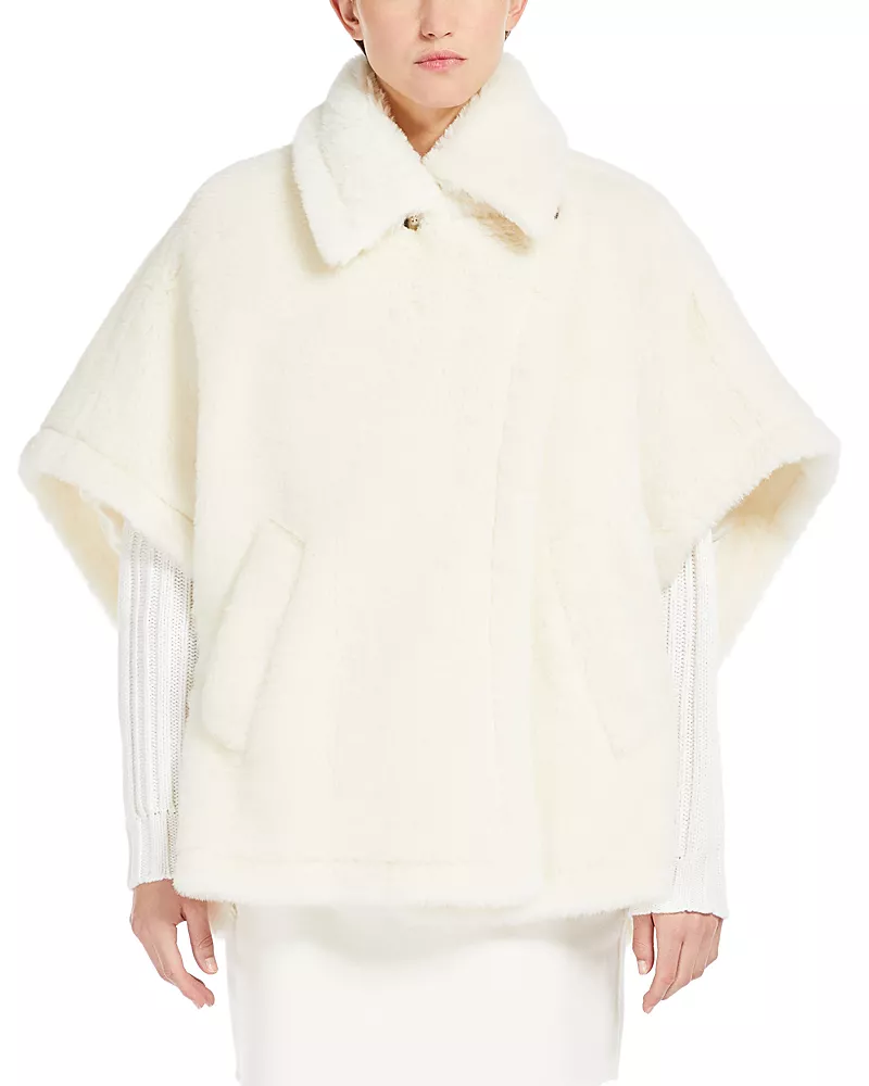 Max Mara Tebe1 Faux Fur Poncho Jacket