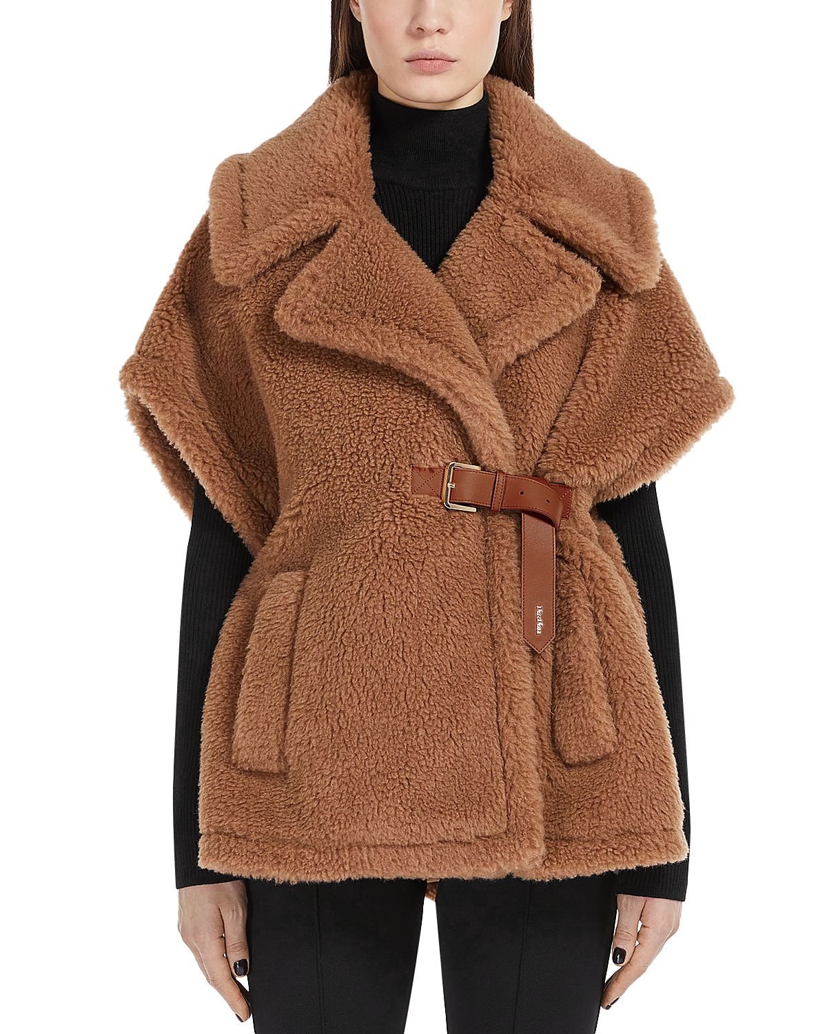 Max Mara Newabavo Wool & Silk Teddy Poncho