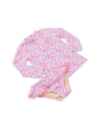 Girls' Ditsy Floral Rashguard Two Piece Swimsuit - Little Kid
